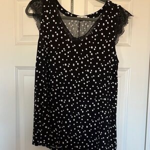 Maurices Black and White Polka Dot Tank Top